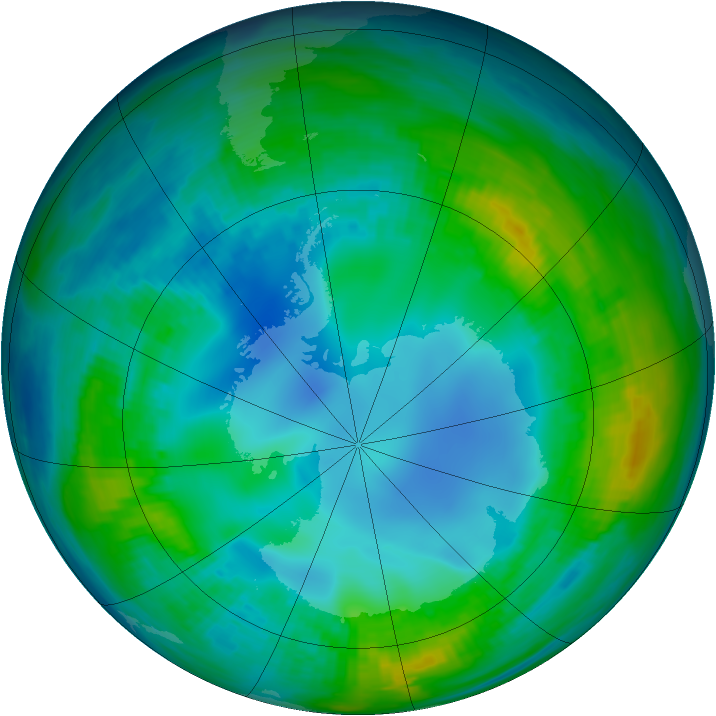 Antarctic ozone map for 10 May 1984